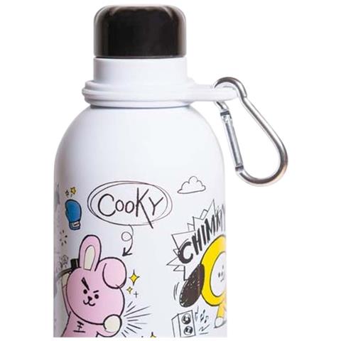 Borraccia Termica 500ml Doppia Parete In Acciaio Inossidabile, Bianco / Nero - Foto 5