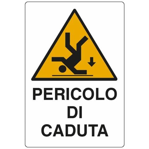Cartello Segnaletica Pericolo Caduta 30x20 Confezione Da 5 Pezzi - Foto 1
