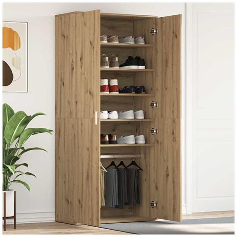 Mobile per scarpe Marrone 80 x 39 x 180 cm Legno multistrato - Foto 2