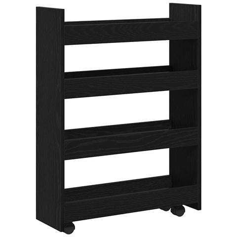 Carrello di Stoccaggio Stretto Rovere Nero 60 x 20 x 82 cm - Foto 1