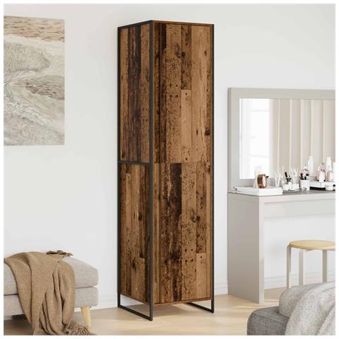 Armadio 2 pcs Legno vecchio 50 x 50 x 200 cm Legno multistrato - Foto 2