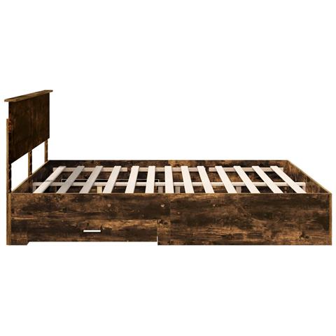 Struttura del letto Rovere fumé 200 x 200 cm Legno multistrato - Foto 9