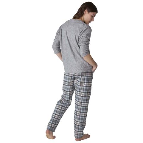 Jjbfp1501 Pigiama Da Donna A Maniche Lunghe Con Scollo A V - Foto 2