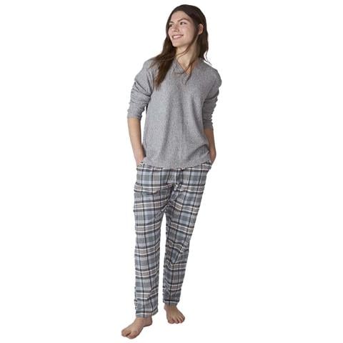 Jjbfp1501 Pigiama Da Donna A Maniche Lunghe Con Scollo A V - Foto 1