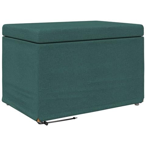 Pouf Verde Scuro 61 x 41 x 40 cm Tessuto e Legno Ingegnerizzato - Foto 1