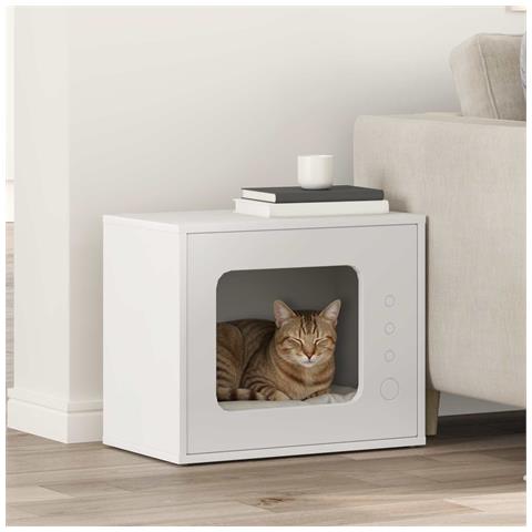 Casa per Gatti Bianco 51 x 30 x 42 cm Legno multistrato - Foto 2