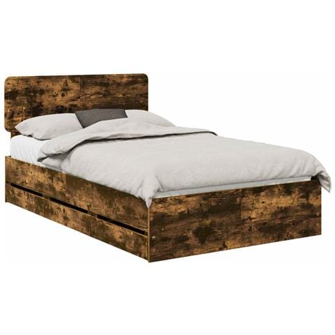 Struttura del letto con cassetto Rovere fumé 120 x 190 cm - Foto 1