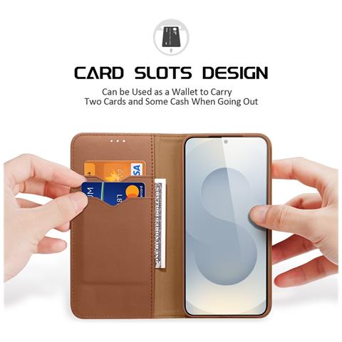 Cover Cartera per Galaxy S25 Edge - Pelle /PU, Marrone - Foto 2
