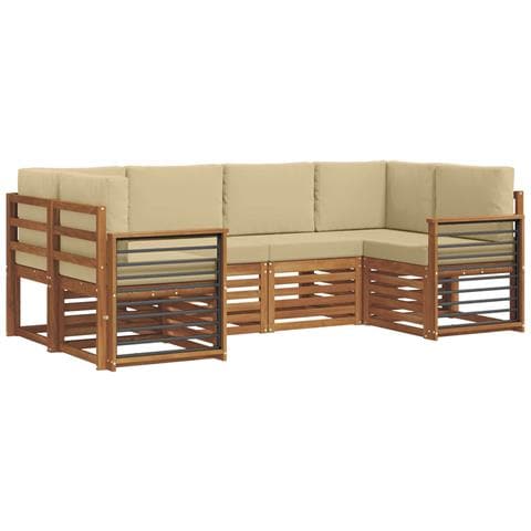 Set divani con cuscino 20 pcs Naturale Legno di Acacia Massello - Foto 1
