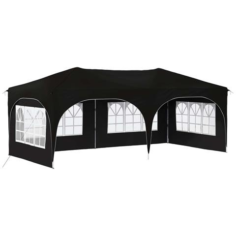 Tenda per feste a pop-up 575 x 288 x 245 cm Nero Tessuto Oxford - Foto 1