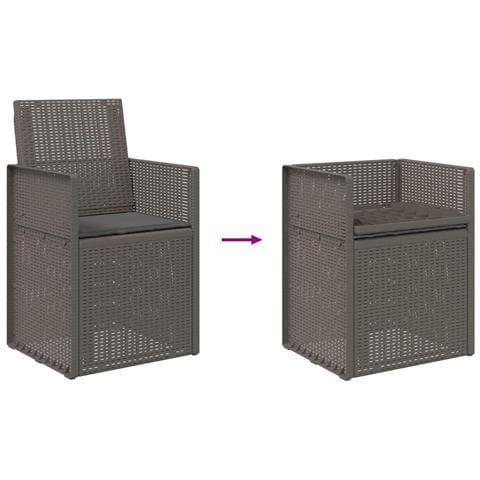 Sedie da pranzo da giardino 2 pcs Grigio chiaro e Antracite PP - Foto 9