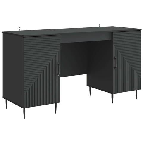 Scrivania Nero 142,5 x 50 x 75 cm Legno ingegnerizzato - Foto 1