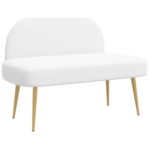 Panchina imbottita con schienale Bianco 110 x 60 x 76 cm - Foto 1
