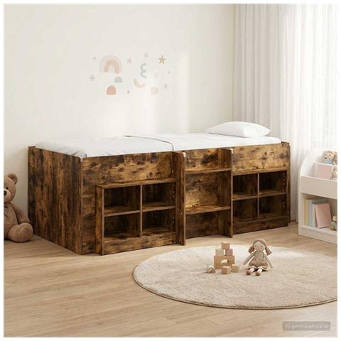 Struttura Letto Loft con Mobile 3 pz Rovere Fumo - Foto 2