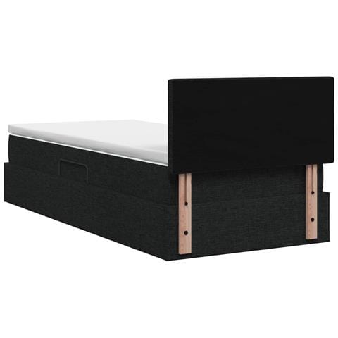 Letto con contenitore e materasso Nero 100 x 200 cm Velluto - Foto 9