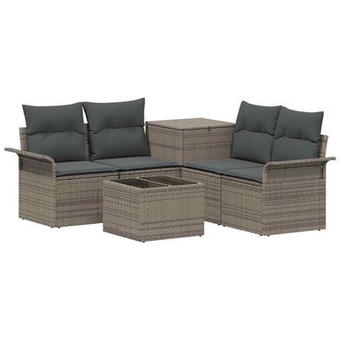 Set di divani 6 pz 4-Numero di posti Grigio e Grigio Scuro - Foto 1