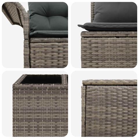 Set di divani 6 pz 4-Numero di posti Grigio e Grigio Scuro - Foto 10
