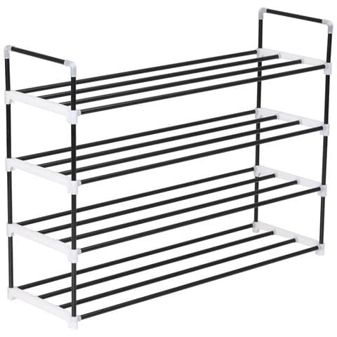 Scarpiera Con 4 Ripiani In Metallo E Plastica Nero - Foto 1