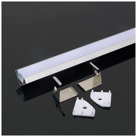 V-tac Vt-8114 Profilo In Alluminio Angolare Da 2m Milky Cover Per Striscia Led - Sku 3356 - Foto 1