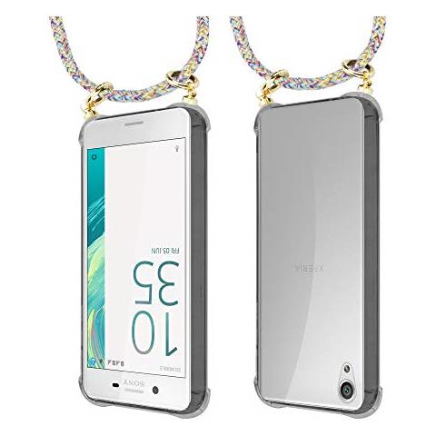 Catena Di Telefoni Cellulari Compatibile Con Sony Xperia X In Rainbow - Coperchio Protettivo In Silicone Con Anelli D'oro, Cinturino In Corda E Custodia Staccabile - Foto 2