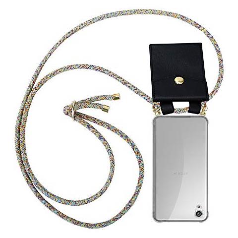 Catena Di Telefoni Cellulari Compatibile Con Sony Xperia X In Rainbow - Coperchio Protettivo In Silicone Con Anelli D'oro, Cinturino In Corda E Custodia Staccabile - Foto 1