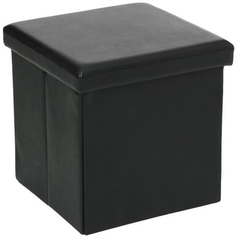 Pouf Pieghevole In Pvc - Nero - Foto 1