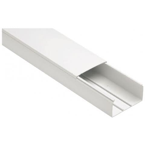 Canale Portacavi Con Coperchio 120x80 Bianco Barra 2 Metri - Eccp12080b - Foto 1