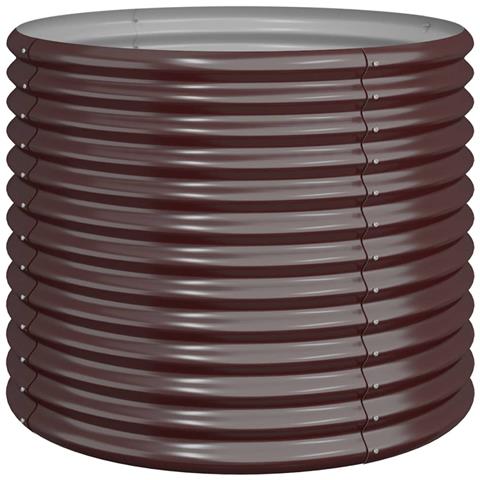 Vaso Giardino Acciaio Verniciato a Polvere 80x80x68 cm Marrone - Foto 1