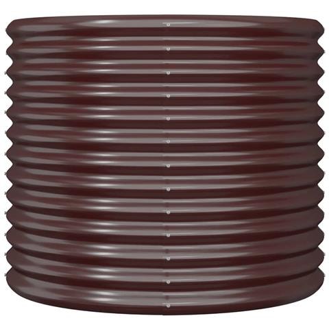 Vaso Giardino Acciaio Verniciato a Polvere 80x80x68 cm Marrone - Foto 3