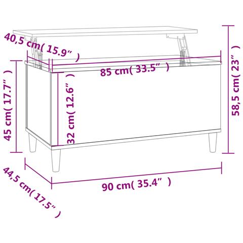 Tavolino Salotto Grigio Sonoma 90x44,5x45 Cm Legno Multistrato - Foto 9
