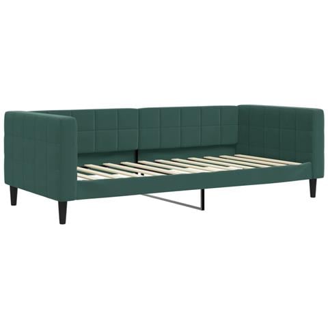 Divano Letto Con Materasso Verde Scuro 90x200 Cm In Velluto - Foto 9