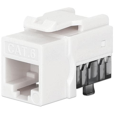 Frutto Keystone Slim Cat. 6 Per Cavo Rigido Con Supporto Punch-down 25 Pz Bianco - Foto 1