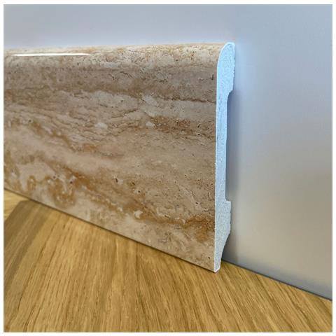 Battiscopa Bc Lucido Travertino 85x14x2000mm In Polimeri - Polistrutturato - Foto 1