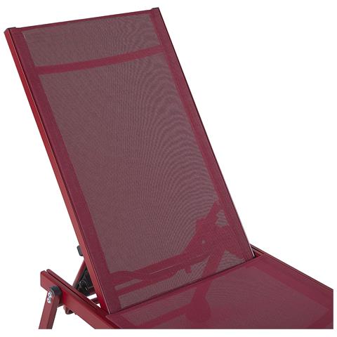 Lettino Da Giardino Metallo E Tessuto Rosso Portofino - Foto 2