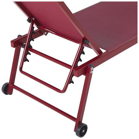 Lettino Da Giardino Metallo E Tessuto Rosso Portofino - Foto 5