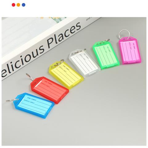 Etichette Portachiavi In Plastica Trasparente Con Apertura A Scatto (confezione Da 50) Multicolor - Foto 2