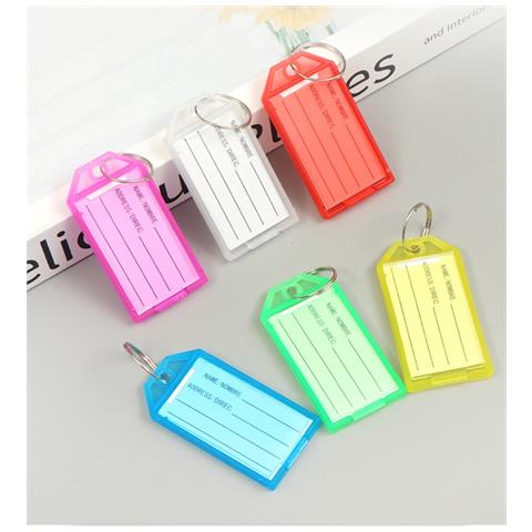 Etichette Portachiavi In Plastica Trasparente Con Apertura A Scatto (confezione Da 50) Multicolor - Foto 4