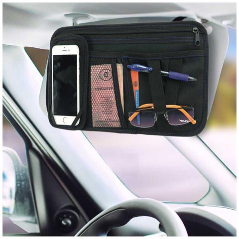 Portaoggetti per Parasole Auto Organizer con Tasche Porta Smartphone e Oggetti - Foto 1