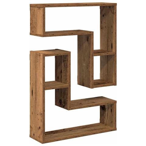 Mensole A Cubo Muro 2 Pz Legno Antico 50x15x50 Cm In Truciolato - Foto 2