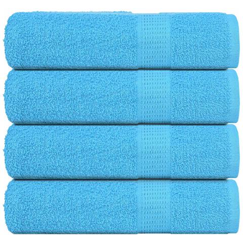 Asciugamani Doccia 4 Pz Turchesi 70x140 Cm 360 G /m 100% Cotone - Foto 1