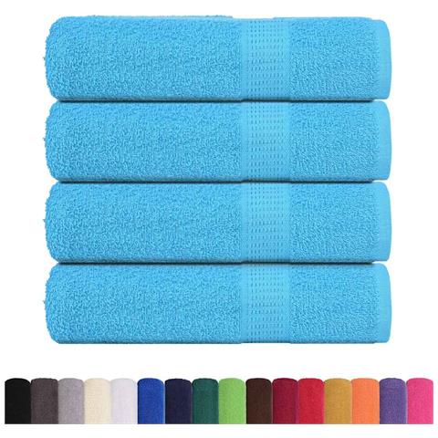 Asciugamani Doccia 4 Pz Turchesi 70x140 Cm 360 G /m 100% Cotone - Foto 2
