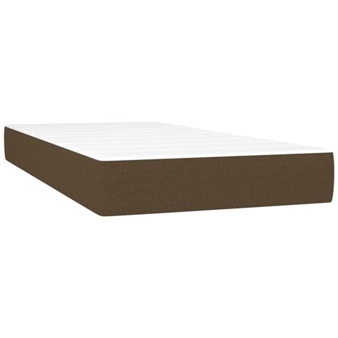 Letto a Molle Materasso e LED Marrone Scuro 90x200cm in Tessuto - Foto 2