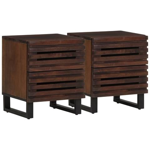 Comodini 2pz 40x34x46 Cm In Legno Massello Di Mango - Foto 1