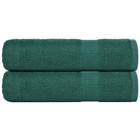Asciugamani Doccia 2 Pz Verde 70x140 Cm 360 G/m 100% Cotone - Foto 1