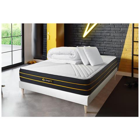 Pacchetto Letto Completo - Materasso 160x200cm + Box Spring Con Doghe (kit) + 2 Cuscini + Piumino - Ultra - Foto 1
