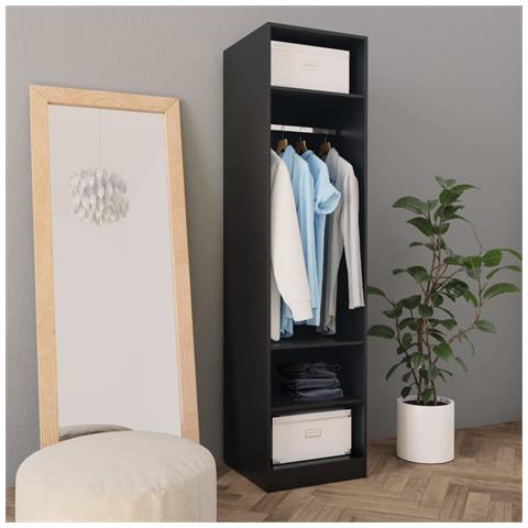 Lusso Casadino -  Armadio Nero 50x50x200 Cm In Legno Multistrato - Foto 7