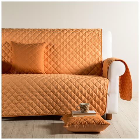 Copridivano Modern Modern Salvadivano In Microfibra Colore Arancio Misura 2 Posti - Foto 2