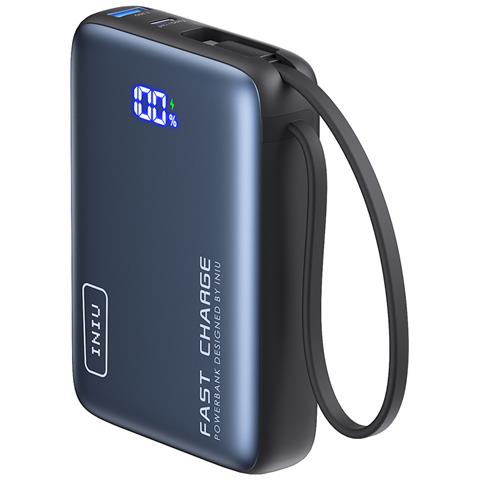 Batteria Esterna Tascabile 20000mah 2 Porte Usb-a / Usb-c Con Cavo Usb-c, Nero - Foto 1