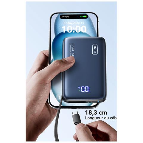 Batteria Esterna Tascabile 20000mah 2 Porte Usb-a / Usb-c Con Cavo Usb-c, Nero - Foto 2