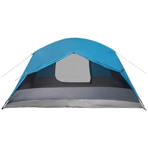 Tenda da Campeggio con Portico per 4 Persone Blu Impermeabile - Foto 9